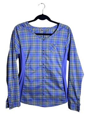 REI Plaid Long Sleeve Hiking Shirt Purple S
